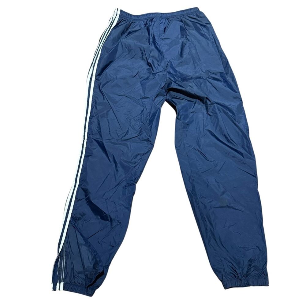 Adidas Dark Blue Jogger Track Pants Zip Ankle White Stripes in a Men’s Large - Picture 2 of 7